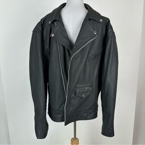 XELEMENT Advanced Motorcycle Gear Black Leather Motorcycle Jacket 2XL